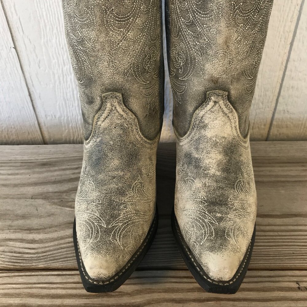 Rockin Country Dusti Womens Distressed Sanded Leather Western Boots 9 M RC5093 - Picture 4 of 13